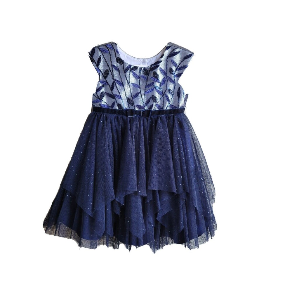 Biscotti Navy Girls Party Dress Chiffon Size 3T Starry Night Collection